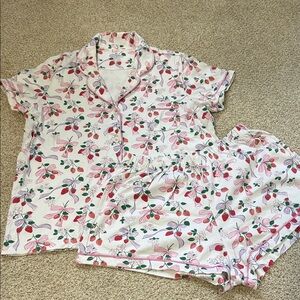 Roller Rabbit strawberry bows pajama set